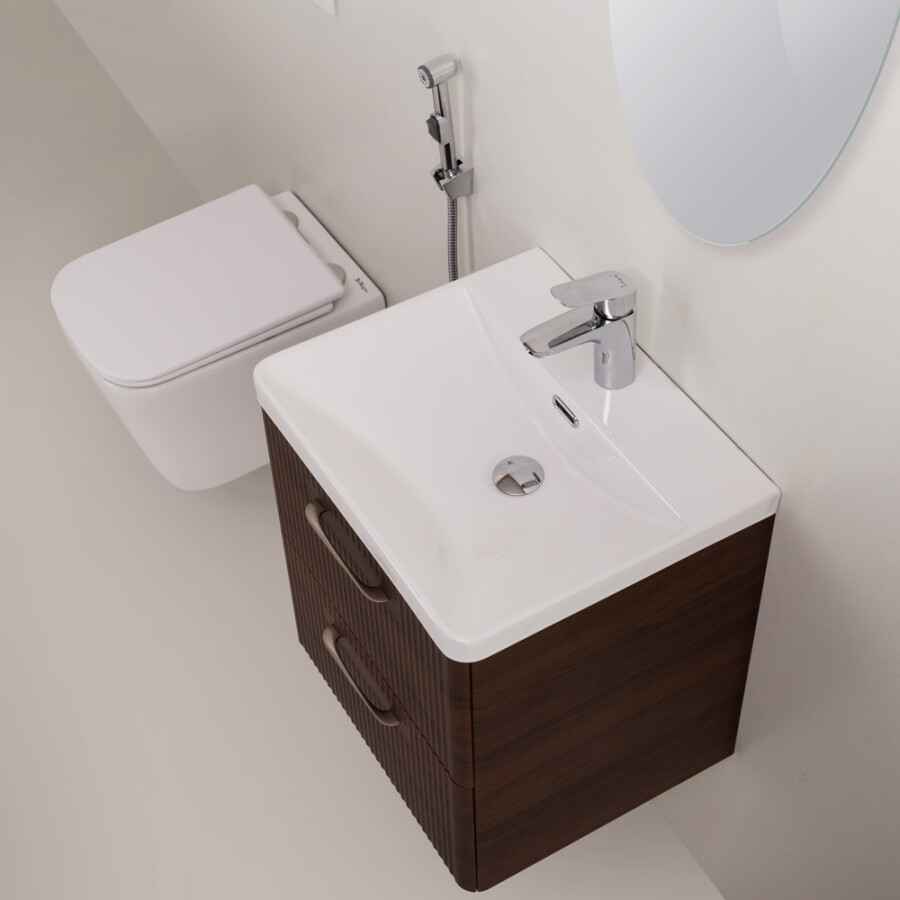 Смеситель для раковины BelBagno DUE-LVM/HGN-CRM-W0 с гигиеническим душем, без донного клапана