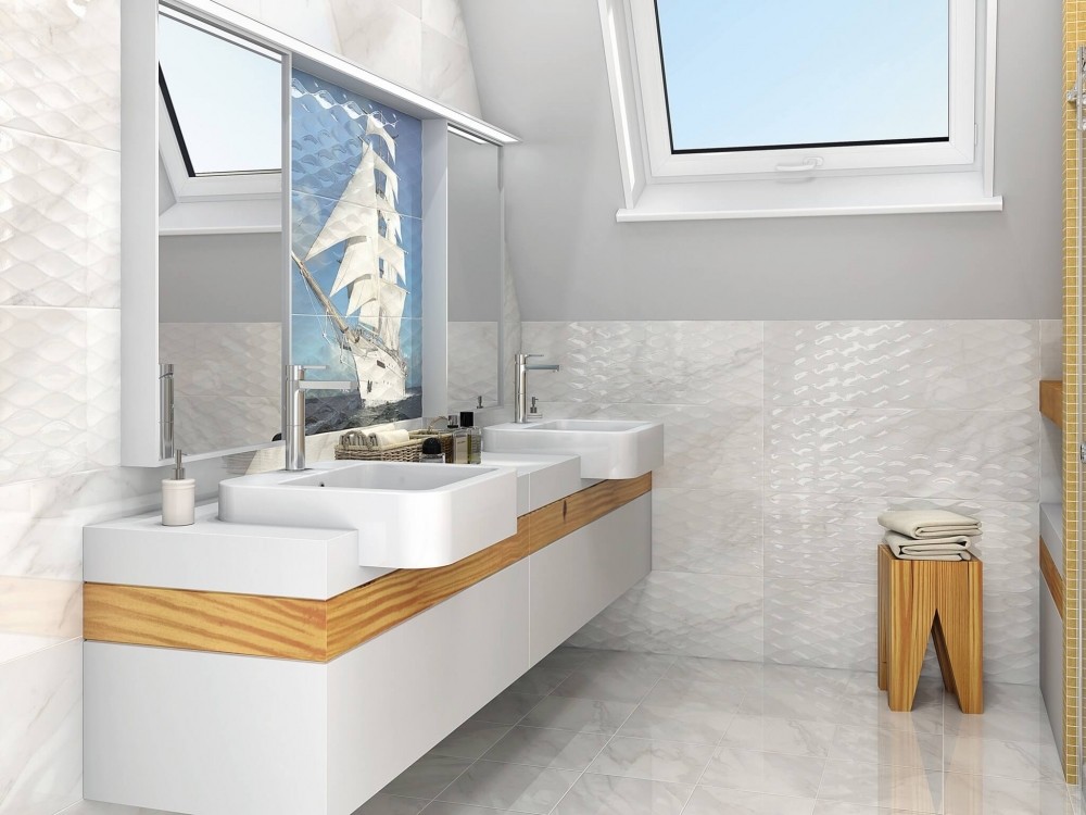 Kerama Marazzi Майори 90х90 см панно настенное из 3 шт корабль ALD\A01\3x13025R