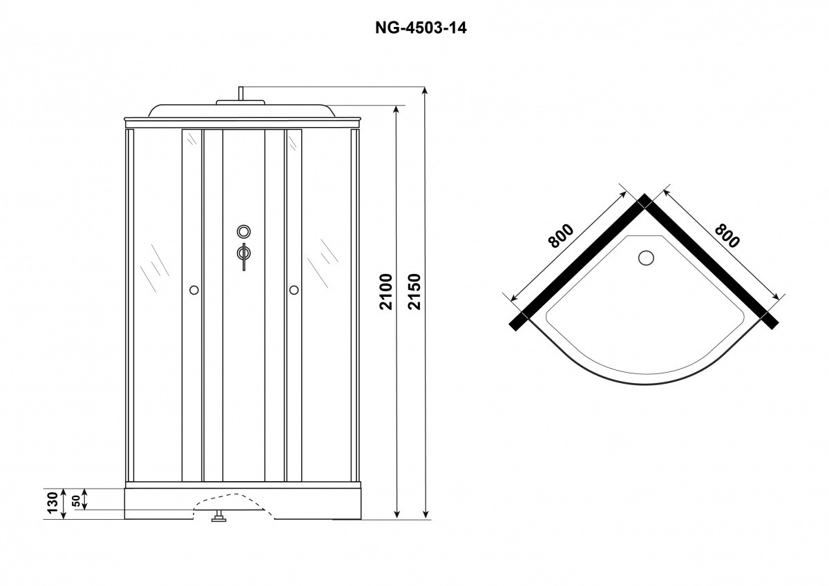 Niagara Eco Душевая кабина 80x80 Тропический душ E80/13/TN