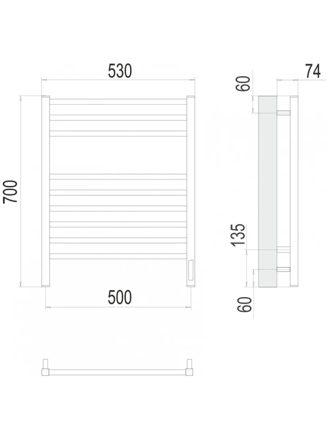 Полотенцесушитель электрический Terminus Ватикан Люкс sensor quick touch 530/700 П9 4670078526229