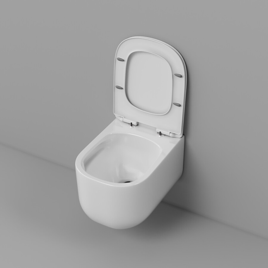 Унитаз подвесной Grossman Thin Rim GR-5605SQ (520х374х355) тонкий ободок,белый с тонкой крышкой,микролифт,смыв торнадо,1 место
