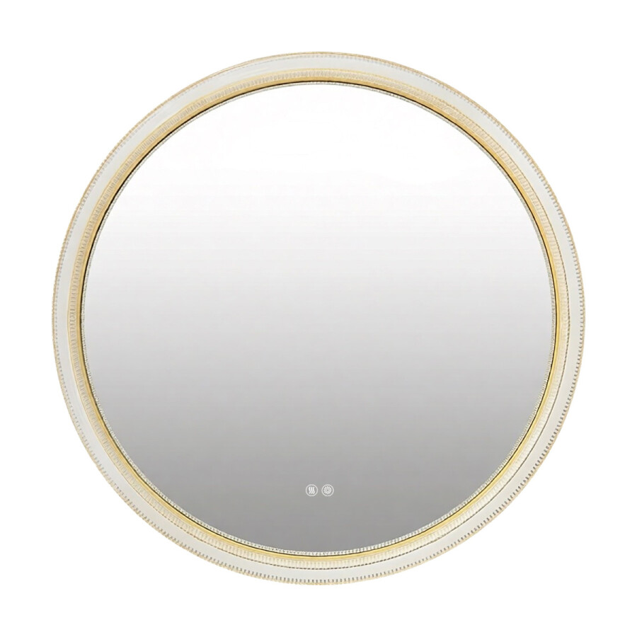 Зеркало с подсветкой в ванную Azario Грей 800х800х50 цвет золотой матовый АZ-LED010425