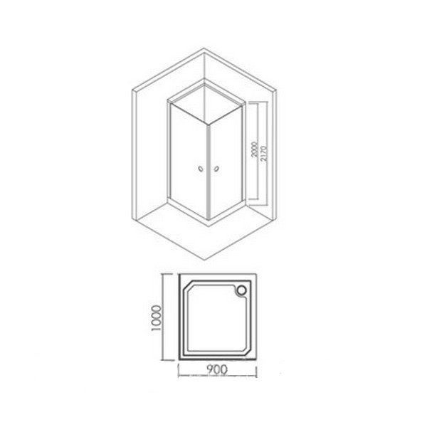 Appollo TS-6397 душевое ограждение 100*90*217