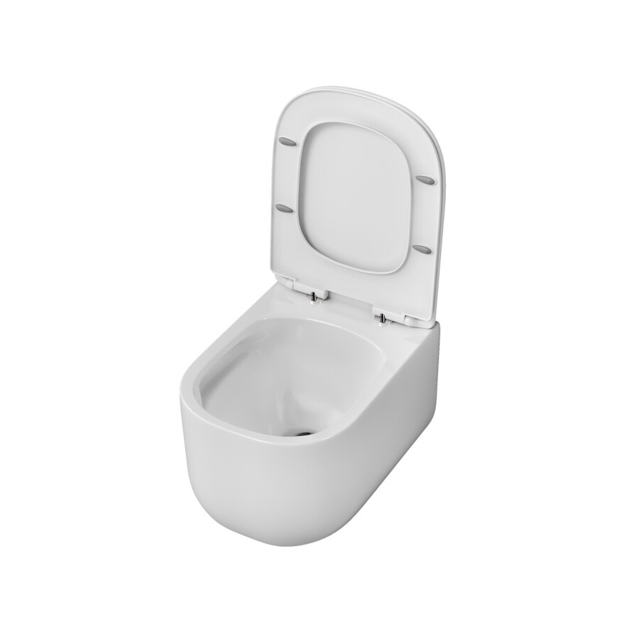 Унитаз подвесной Grossman Thin Rim GR-5605SQ (520х374х355) тонкий ободок,белый с тонкой крышкой,микролифт,смыв торнадо,1 место