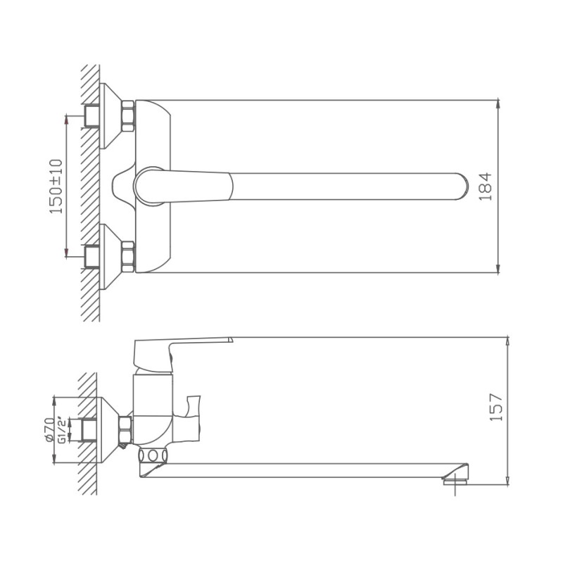 Haiba смеситель для ванны HB22804