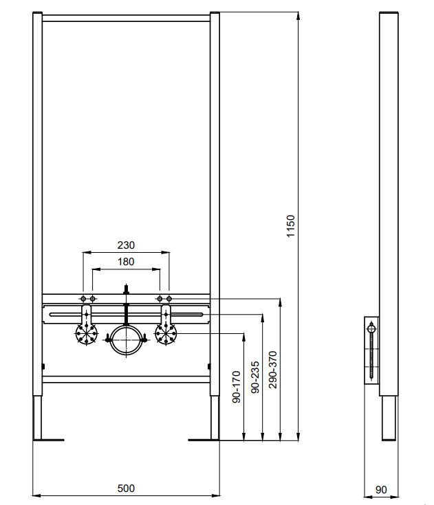 Aquatek Standart INSB-0000001 инсталляция для биде + кнопка KDI-0000020 черная матовая ободок хром