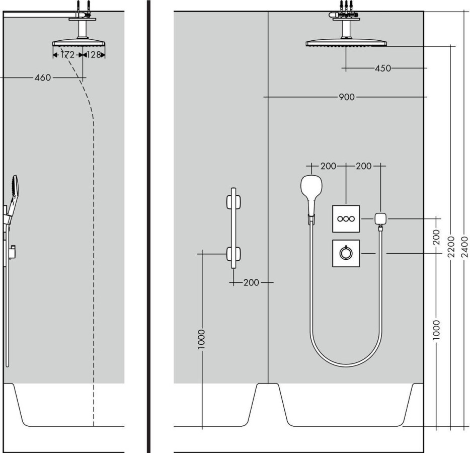 Hansgrohe Rainmaker Select Верхний душ 460 2jet с потолочным подсоединением хром-белый матовый 24004400