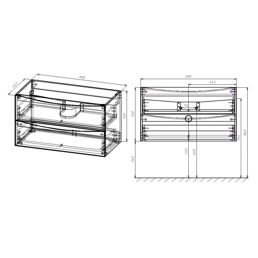 Vincea тумба под раковину Mia 900 V.Oak VMC-2MA900VO