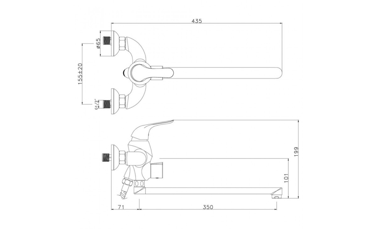 Lemark LM5451BG SWAN смеситель для ванны черный/золото