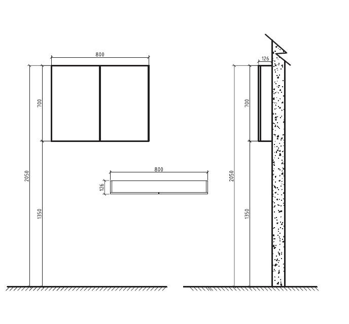 Зеркало-шкаф BelBagno SPC-2A-DL-BL-800 80*70