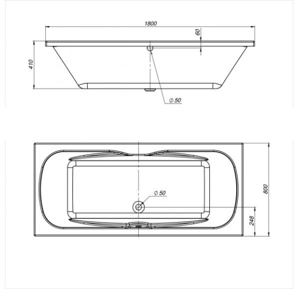 Sole Aura 180*80 ванна акриловая прямоугольная