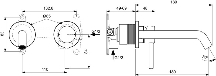 Ideal Standart смеситель для раковины A6938XG черный матовый