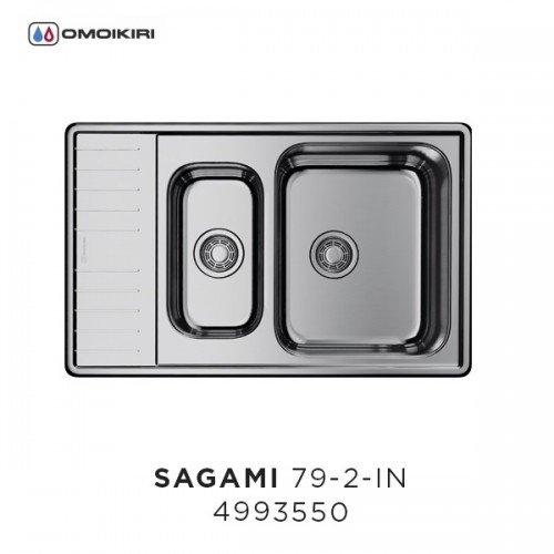 Omoikiri Sagami 79-2-IN-L 4993447 кухонная мойка нержавеющая сталь 79x50см