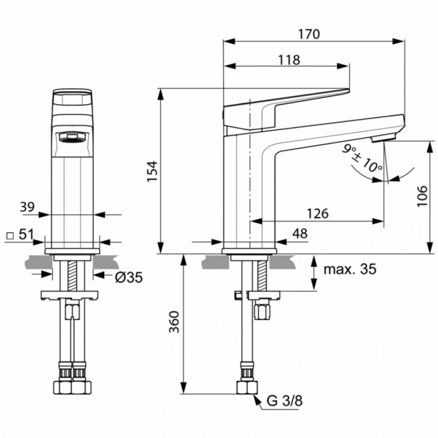 Ideal Standard Tonic смеситель для раковины A6327AA