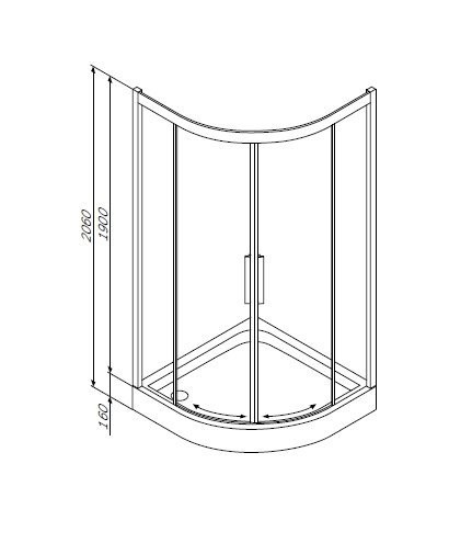 Am.Pm Like W80G-301-100MT Twin Slide душевое ограждение 100*100*190