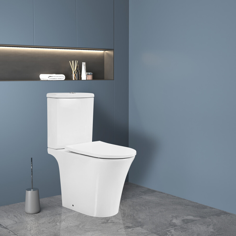 Унитаз-компакт Azario VISE 640х365х820 напольный, безободковый, в комплекте с быстросъемным сиденьем микролифт AZ-1343BT