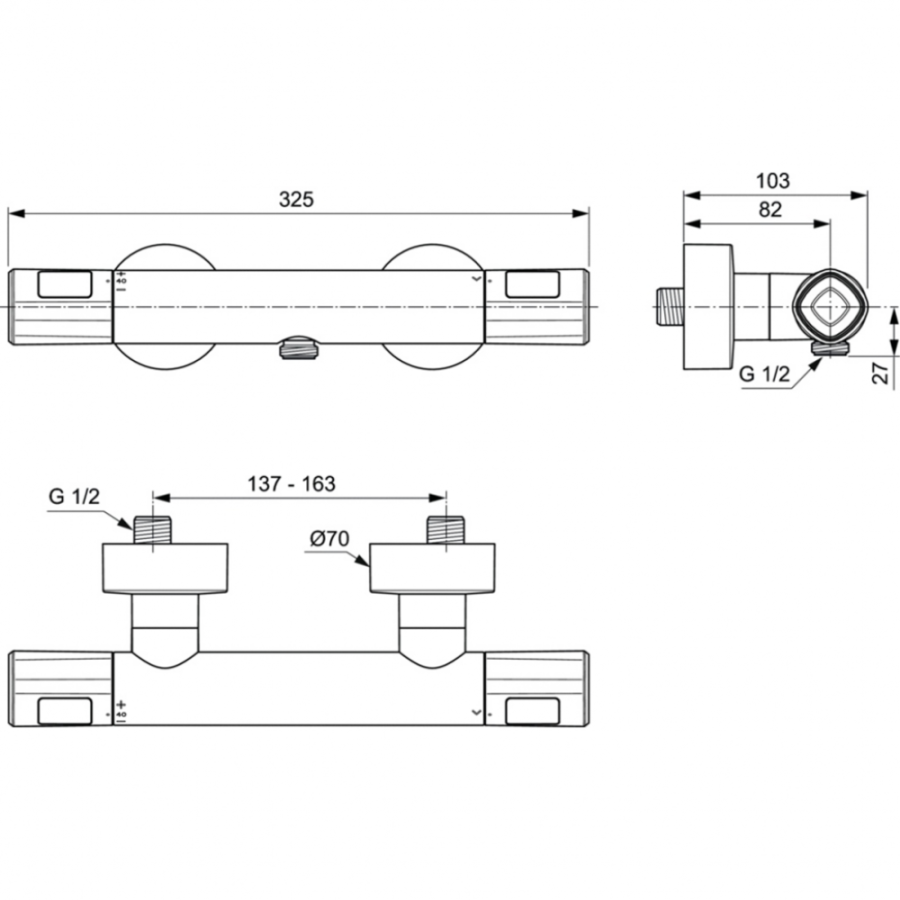 Ideal Standard смеситель для душа термостатический A7229AA