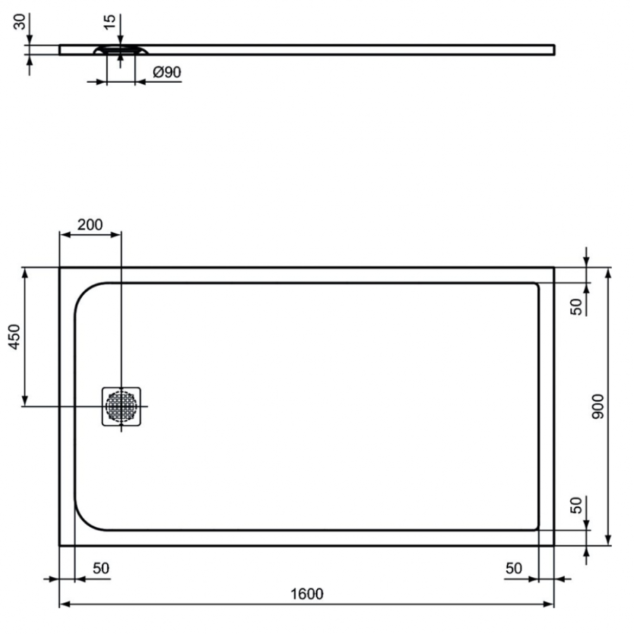 Ideal Standard Ultraflat S душевой поддон 160х90 K8277FV