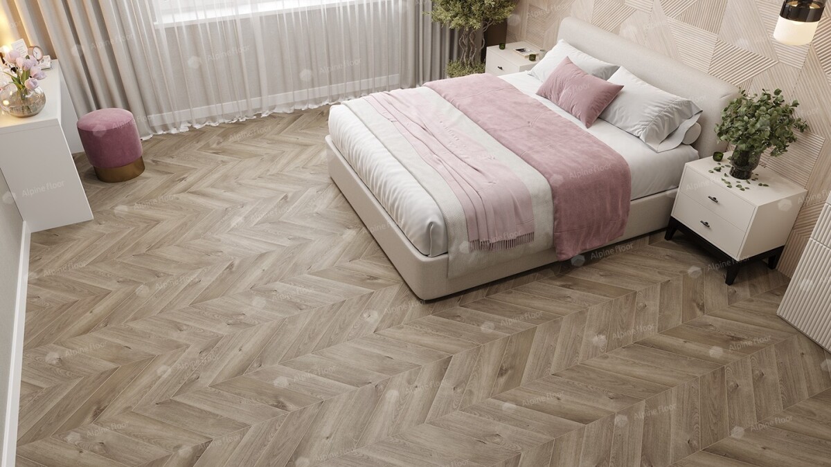 Alpine Floor Chevron Alpine SPC ламинат Дуб Натуральный Отбеленный ЕСО 18-3 600х127х5 mm