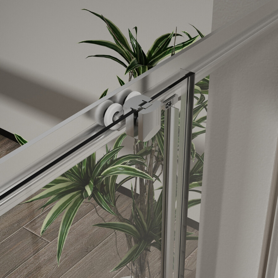 Душевое ограждение Azario Paris 900х900х1950 стекло "Шиншилла" 5 мм, профиль графит матовый AZ-R06-90-MGR-CHC