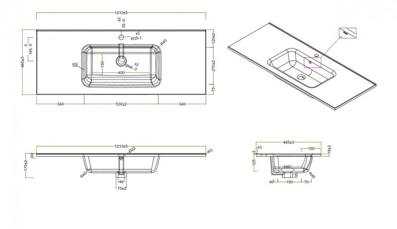 BelBagno KRAFT-1200-2C-SO-PP тумба с раковиной подвесная