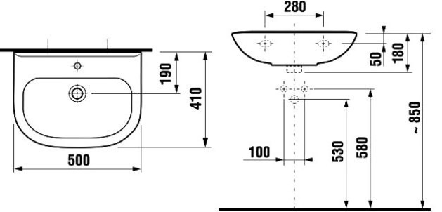 Jika Olymp 8106110001049 умывальник подвесной 50 см