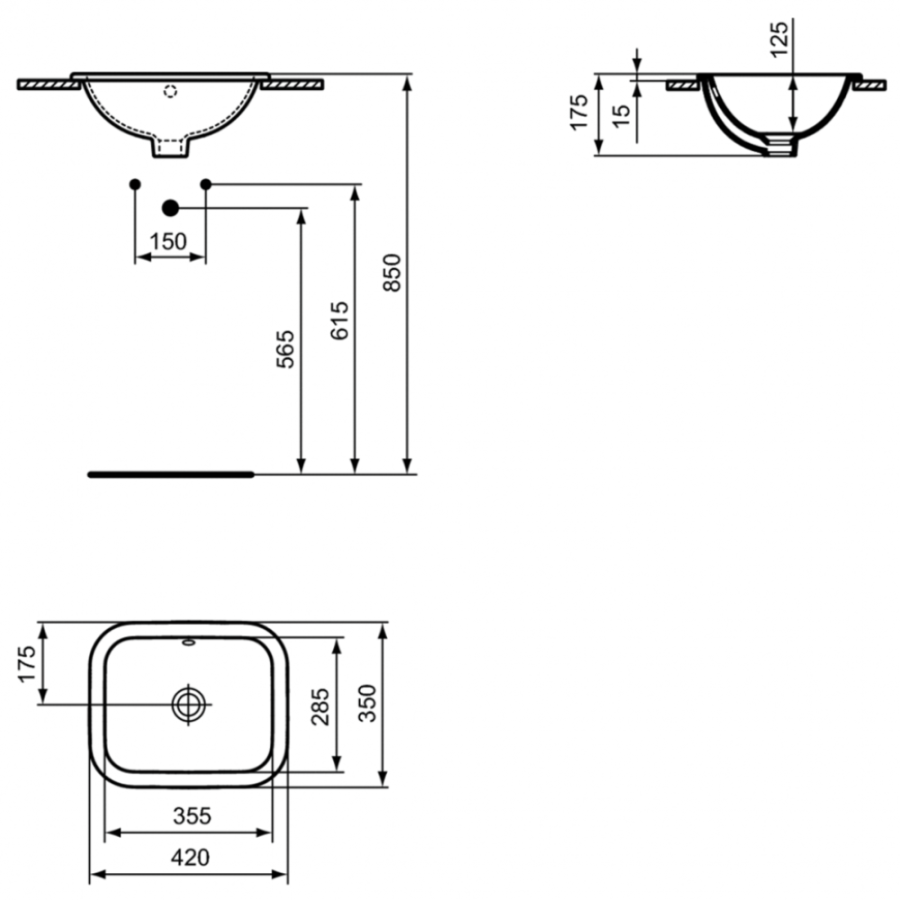 Ideal Standard Connect раковина 42х35 см E505501