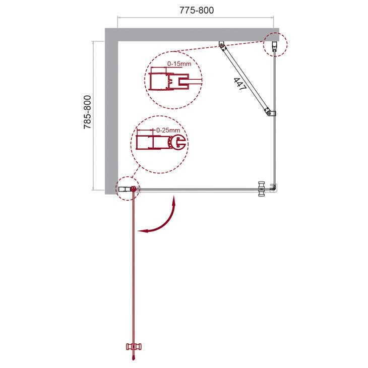 BelBagno душевое ограждение ETNA-A-1-80-C-Cr 80х80х195