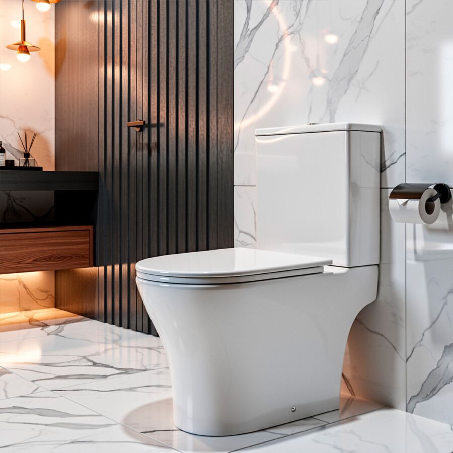Унитаз-компакт Azario Reina 630х360х815 напольный, безободковый, слив "Скрытое Торнадо", с быстросъемным сиденьем "Микролифт" AZ-2785T