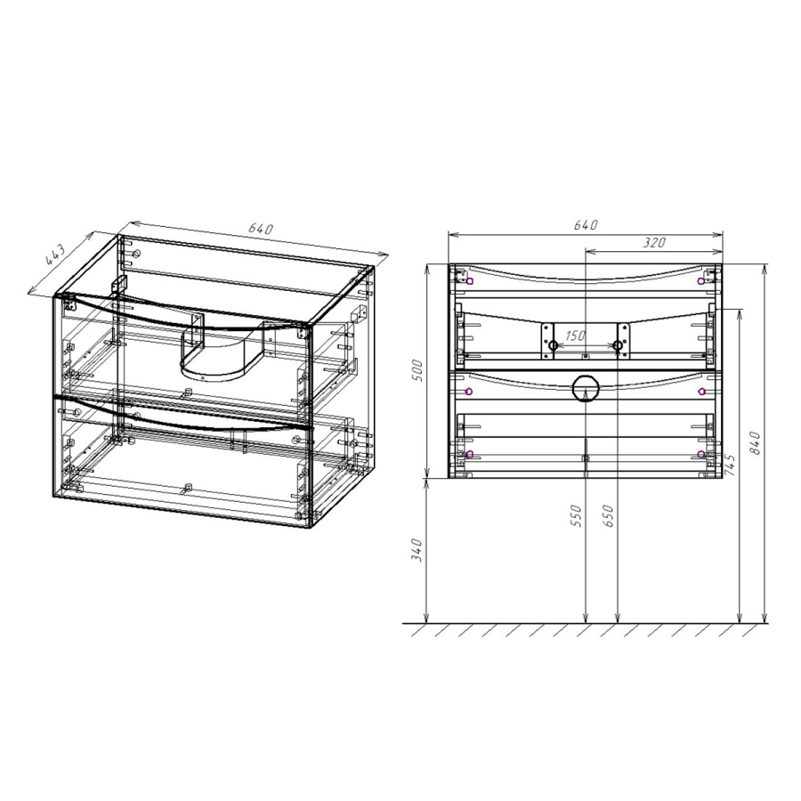Vincea тумба под раковину Mia 650 V.Oak