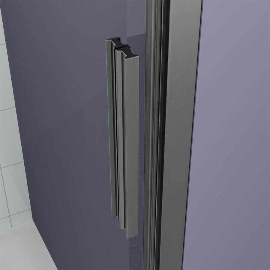 Душевой угол Veconi Ottimo P30SP GR (70×100×190) распашная, профиль брашированный графит, стекло прозрачное OP30GR-SP-70100-01-C9