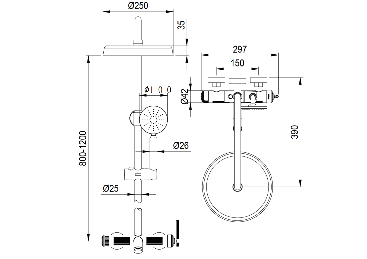 Душевая система Boheme Eterna Gold 178-G