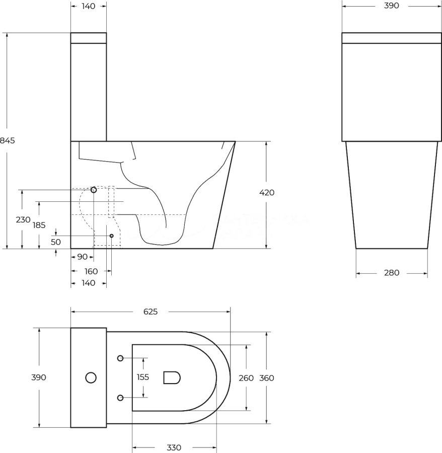 Унитаз-компакт напольный BelBagno Flay-Tor BB2149CP-TOR/SC