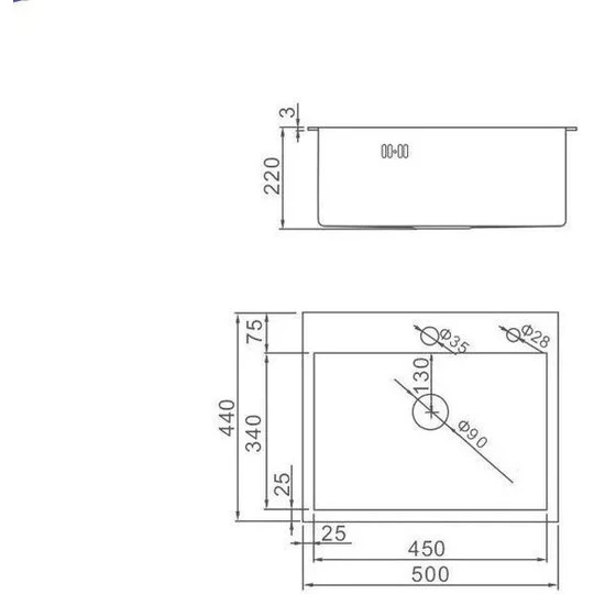 Мойка для кухни из нержавеющей стали Gerhans K35044B PVD