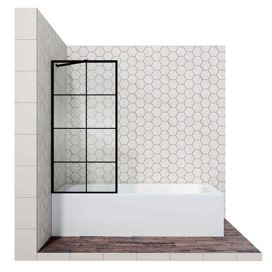 Шторка для ванны Ambassador Bath Screens 16041208 (70х140) черный,стекло прозрачное с рисунком,неподвижное,1 место
