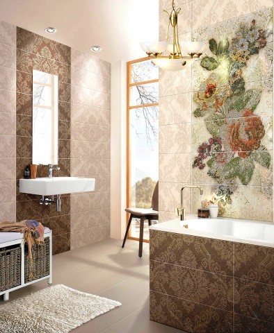 Нефрит Бретань 20х60 см плитка настенная коричневая