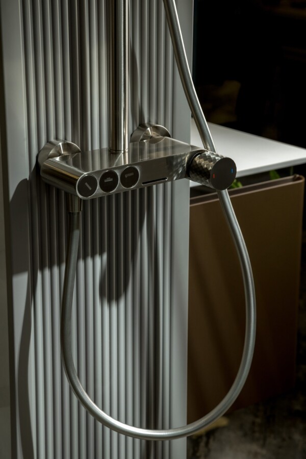 Смеситель для ванны с душевым гарнитуром Boheme Stick ручка Diamond Nikel Brush 123-NB