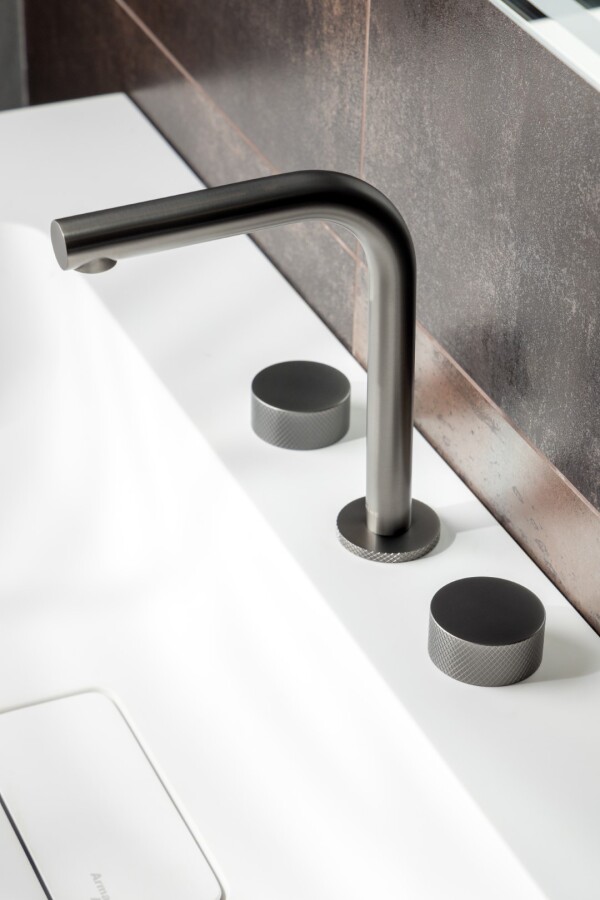 Смеситель для раковины Boheme Stick ручка Touch на 3 отв. Gun Metal 152-GM.2