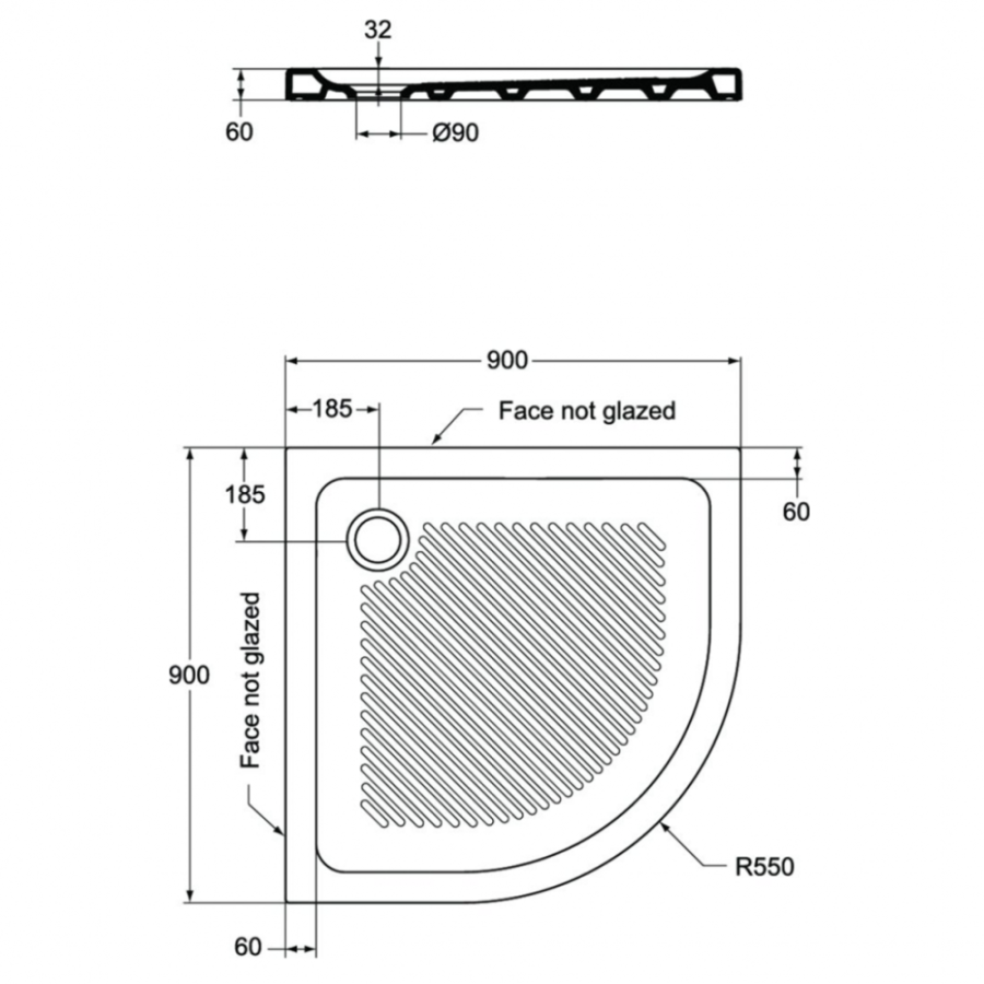 Ideal Standard Connect душевой поддон 90х90 T266901