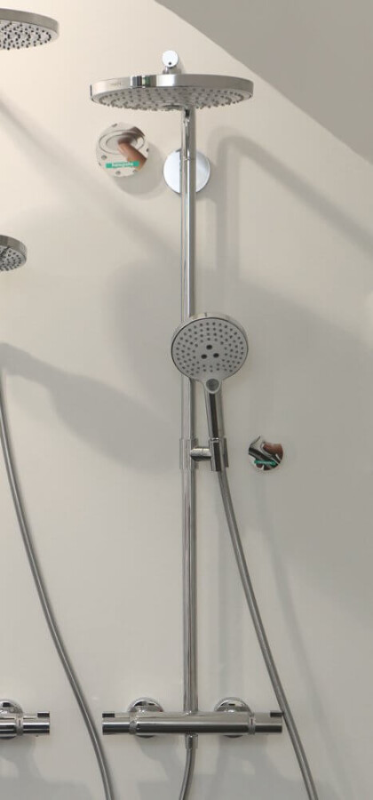 Hansgrohe Raindance Select S 240 2jet Showerpipe душевая система с термостатом хром-белый матовый 27129400