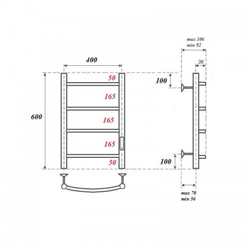 Point Афина полотенцесушитель электрический 40х60 PN04846