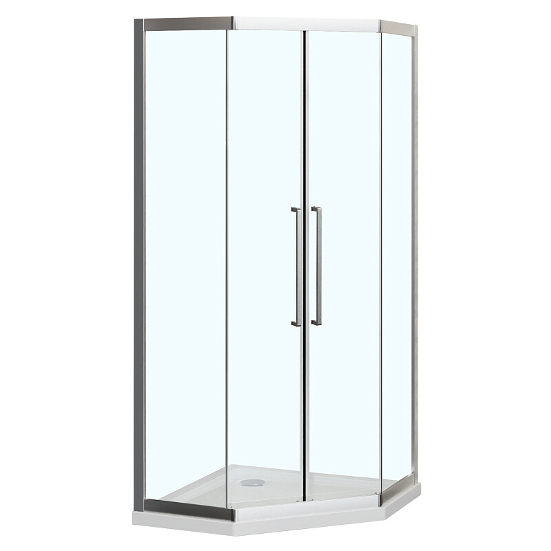 Душевое ограждение Azario Осака 1000х1000х1950 две сдвижные двери, прозрачное стекло 5 мм, профиль хром AZ-092K2-100-CH-CL