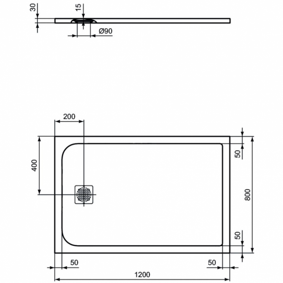 Ideal Standard Ultraflat S душевой поддон 120х80 K8227FR