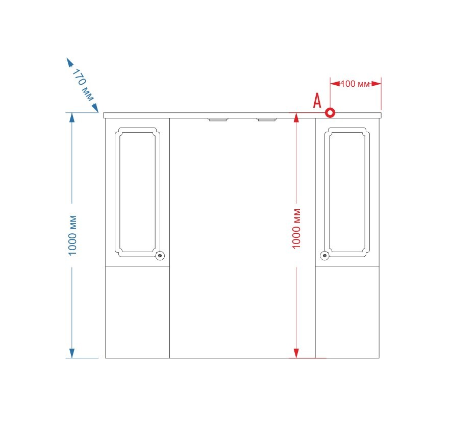 Зеркало-шкаф Misty Александра 105*100 П-Але04105-352Св