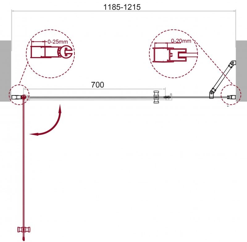 BelBagno душевая дверь ETNA-B-11-40+80-C-Cr 120х195
