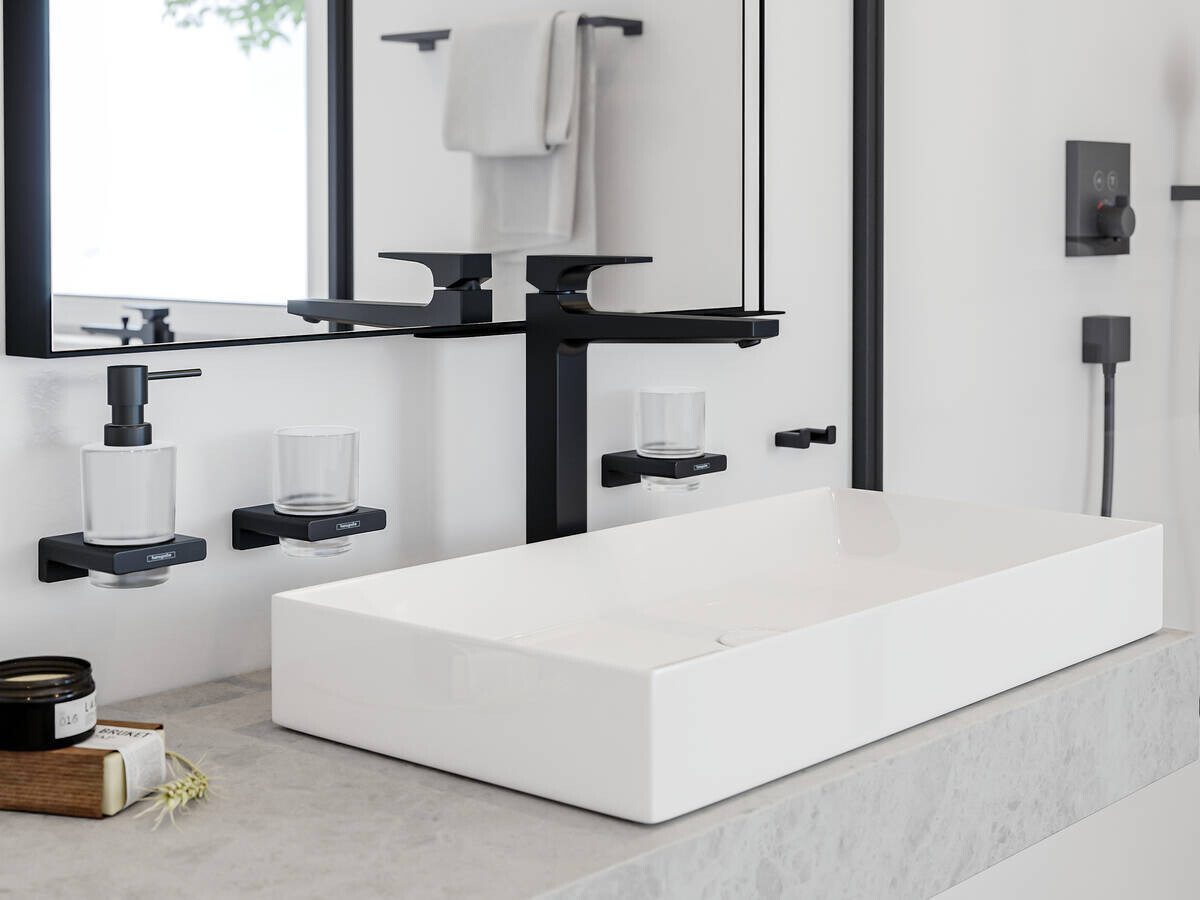Hansgrohe AddStoris Двойной крючок для полотенец черный матовый 41755670