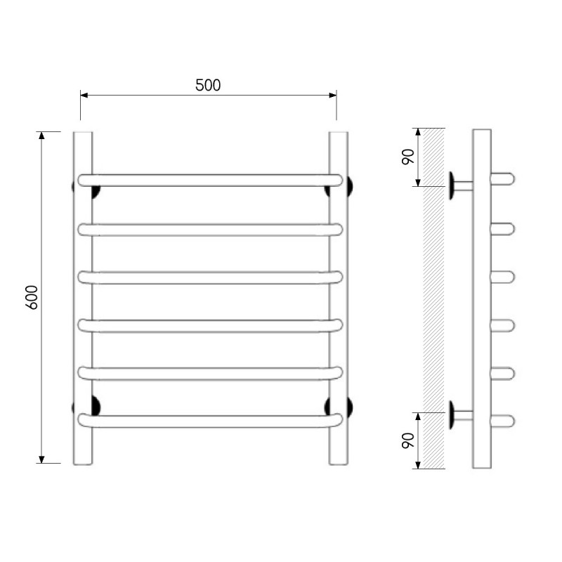 Laris Стандарт П6 полотенцесушитель 50х60 73208014БМ