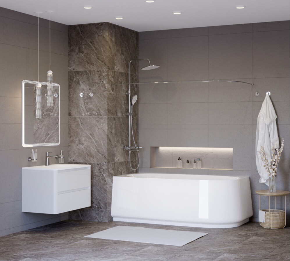 Ванна акриловая угловая левосторонняя 165х80 Cezares CZR-LUX-CORNER-165-80-58-L