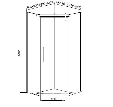 Mirsant Smart Pentagon 100 душевое ограждение 100*100*200 см УТ000031344