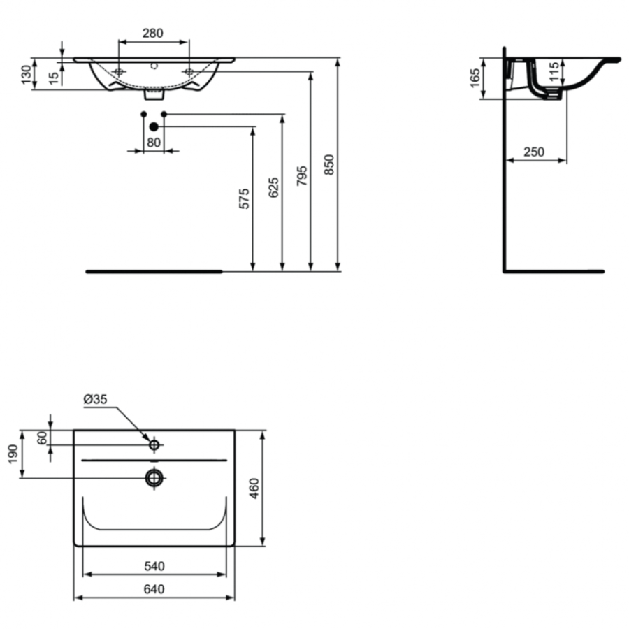 Ideal Standard Connect Air раковина 64х46 см E028901